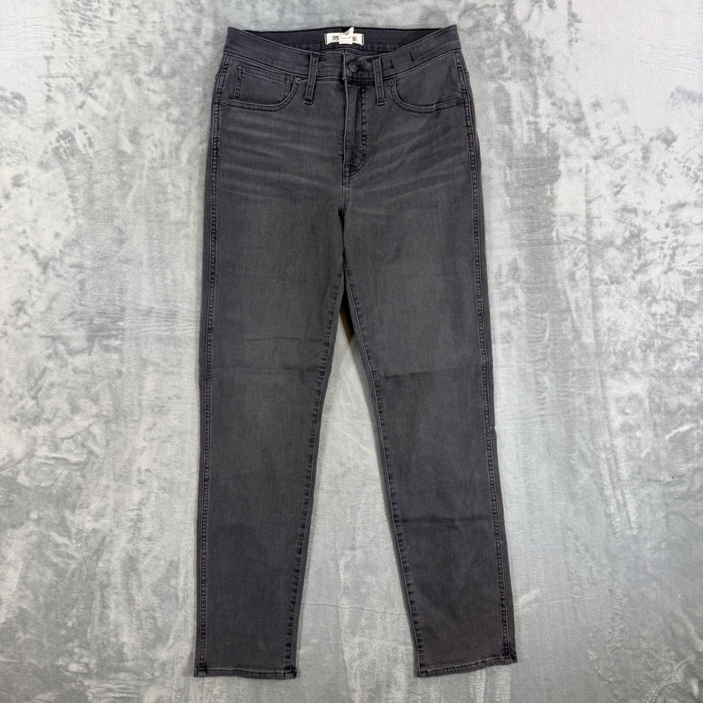 Madewell Mid Rise Stovepipe Jeans Women's Size 27T Tall Gray Denim Pants